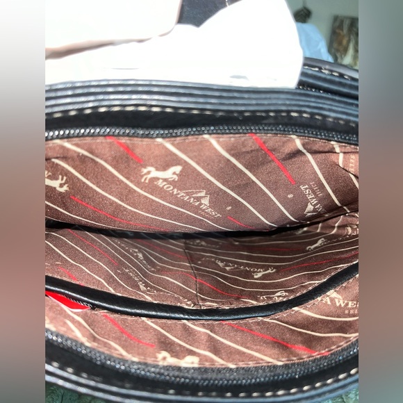 MONTANA WEST CUT-OUT FLORAL STONE CONCHO CONCEALED/CARRY TOTE - Picture 4 of 9